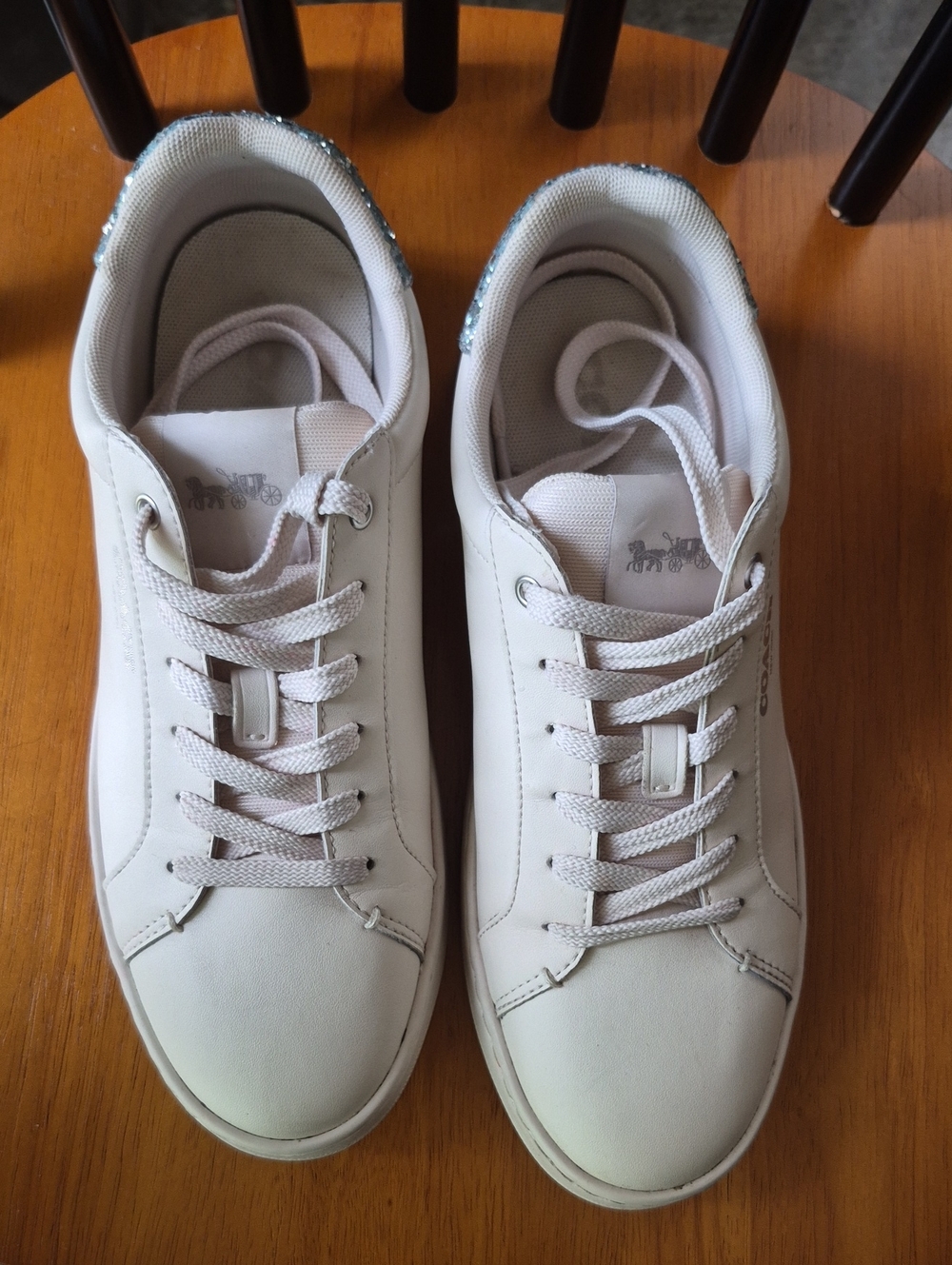Coach Bone White Canvas Low-Top Sneakers
